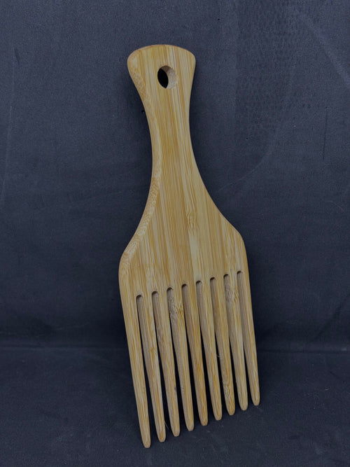 Peigne Afro Bambou – Démêle Sans Casser, 100 % Naturel